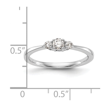 14K White Gold Complete Real Diamond Promise/Engagement Ring