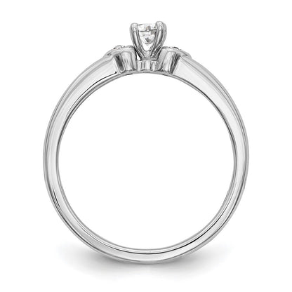 14K White Gold Complete Real Diamond Promise/Engagement Ring