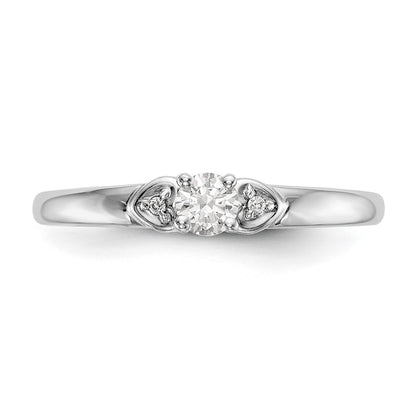 14K White Gold Complete Real Diamond Promise/Engagement Ring
