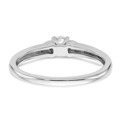 14K White Gold Complete Real Diamond Promise/Engagement Ring