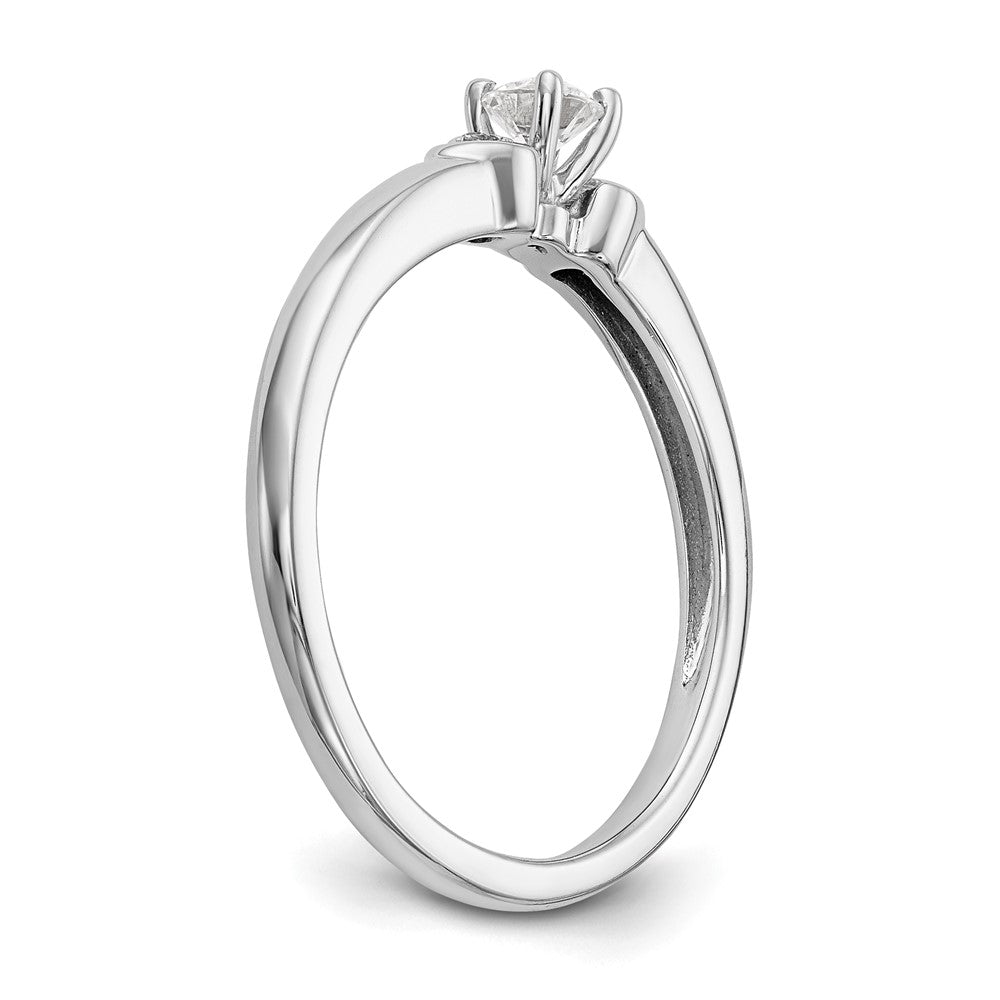 14K White Gold Complete Real Diamond Promise/Engagement Ring