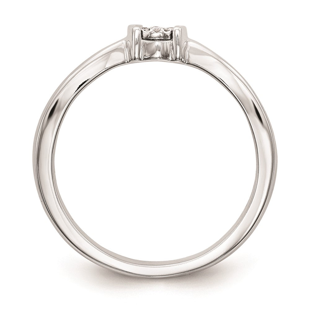 14K White Gold Complete Real Diamond Promise/Engagement Ring