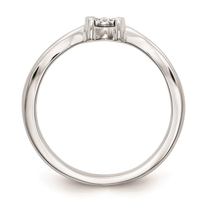 14K White Gold Complete Real Diamond Promise/Engagement Ring