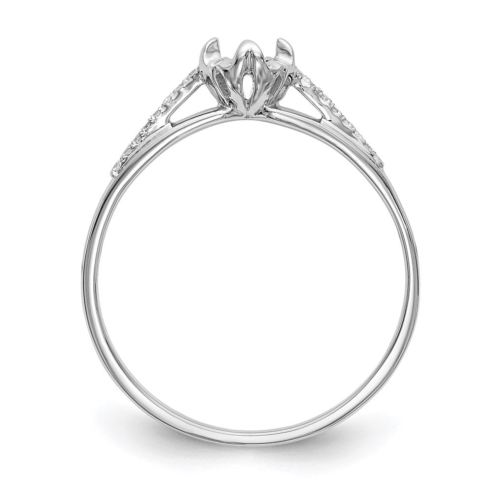 14K White Gold Complete Real Diamond Promise/Engagement Ring