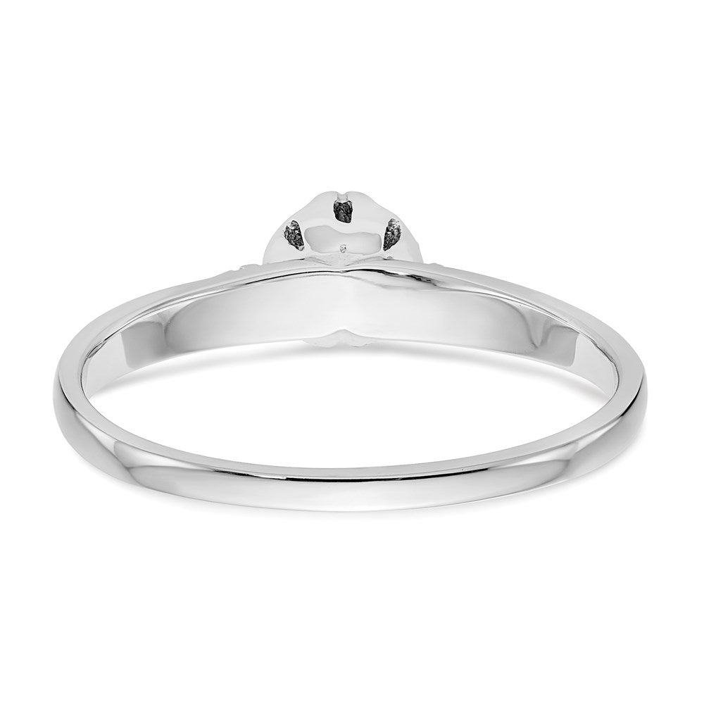 14K White Gold Complete Real Diamond Promise/Engagement Ring