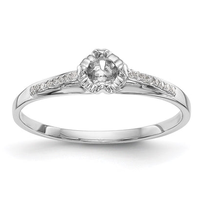 14K White Gold Complete Real Diamond Promise/Engagement Ring