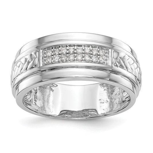 10k white gold real diamond trio mens wedding band rm3162b g 013 0waa