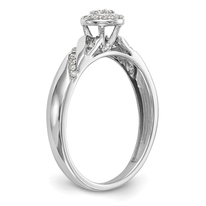 0.16ct. CZ Solid Real 14K White Gold Complete Trio Cluster Engagement Ring