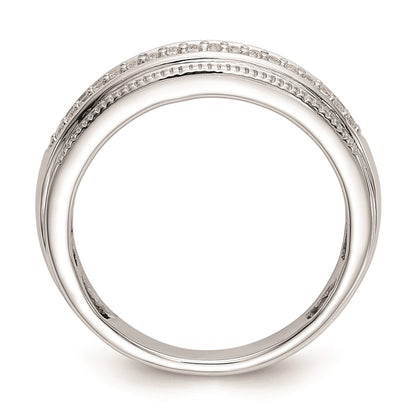 14K White Gold Complete Real Diamond Trio Men's Wedding Band