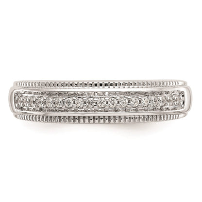 14K White Gold Complete Real Diamond Trio Men's Wedding Band