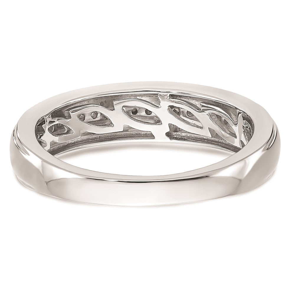 14K White Gold Complete Real Diamond Trio Men's Wedding Band