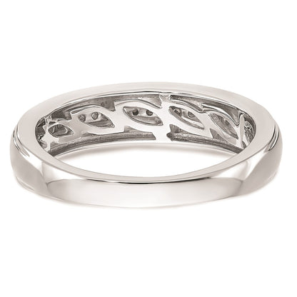 14K White Gold Complete Real Diamond Trio Men's Wedding Band