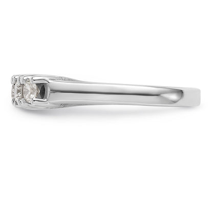 0.58ct. CZ Solid Real 14K White Gold 5-Stone Wedding Band Ring