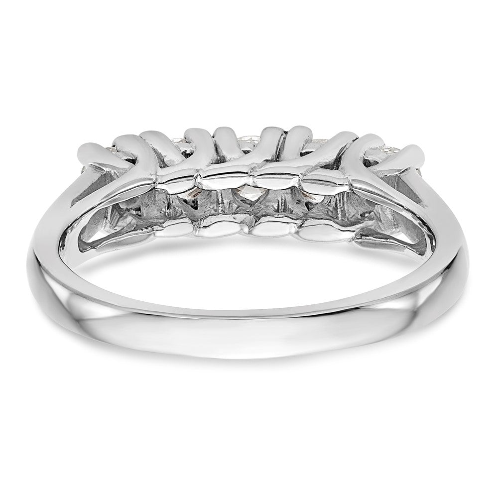 14K White Gold 5-Stone Real Diamond Band