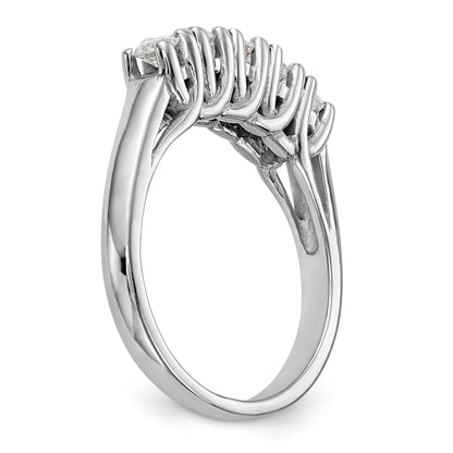 0.58ct. CZ Solid Real 14K White Gold 5-Stone Wedding Band Ring
