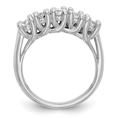 14K White Gold 5-Stone Real Diamond Band