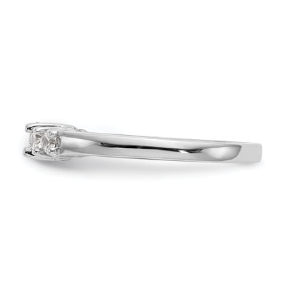 0.50ct. CZ Solid Real 14K White Gold 5-Stone Wedding Band Ring