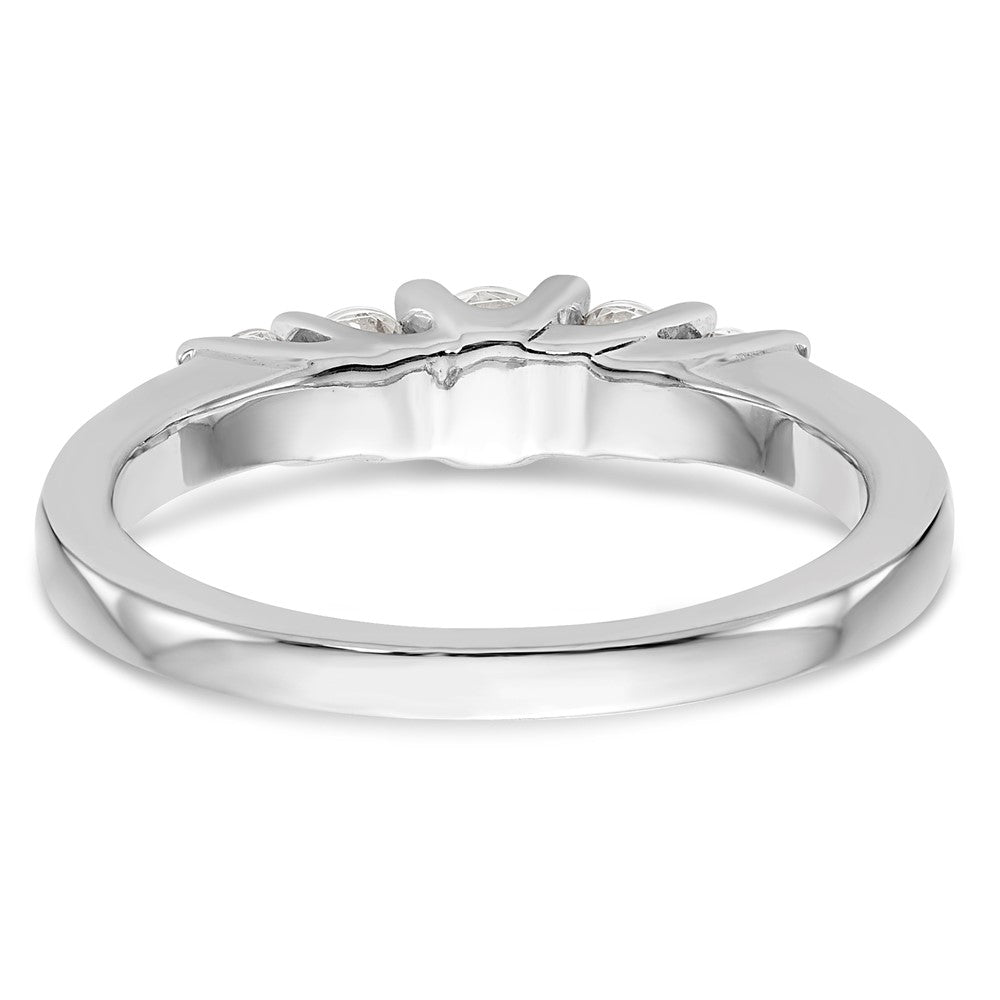 14K White Gold 5-Stone Real Diamond Band