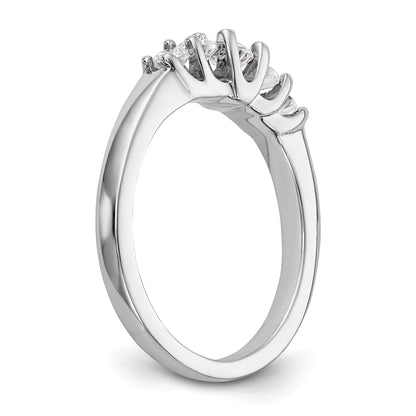 0.50ct. CZ Solid Real 14K White Gold 5-Stone Wedding Band Ring