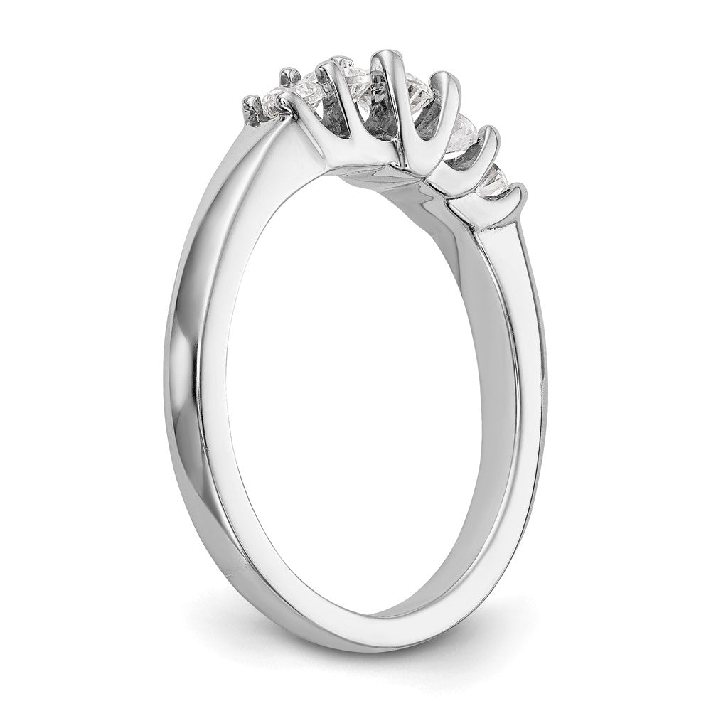 14K White Gold 5-Stone Real Diamond Band