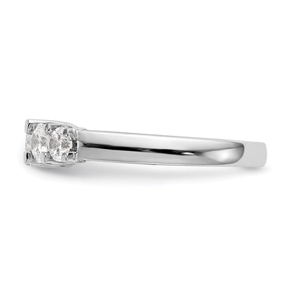 14K White Gold 5-Stone Real Diamond Band