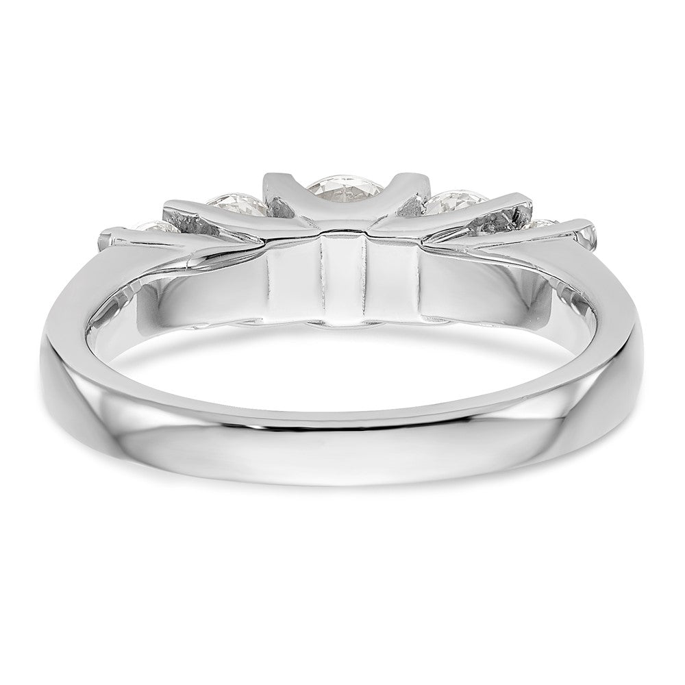 14K White Gold 5-Stone Real Diamond Band