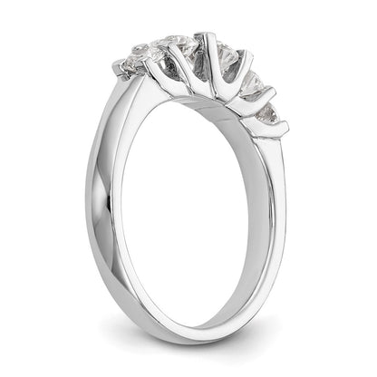 14K White Gold 5-Stone Real Diamond Band