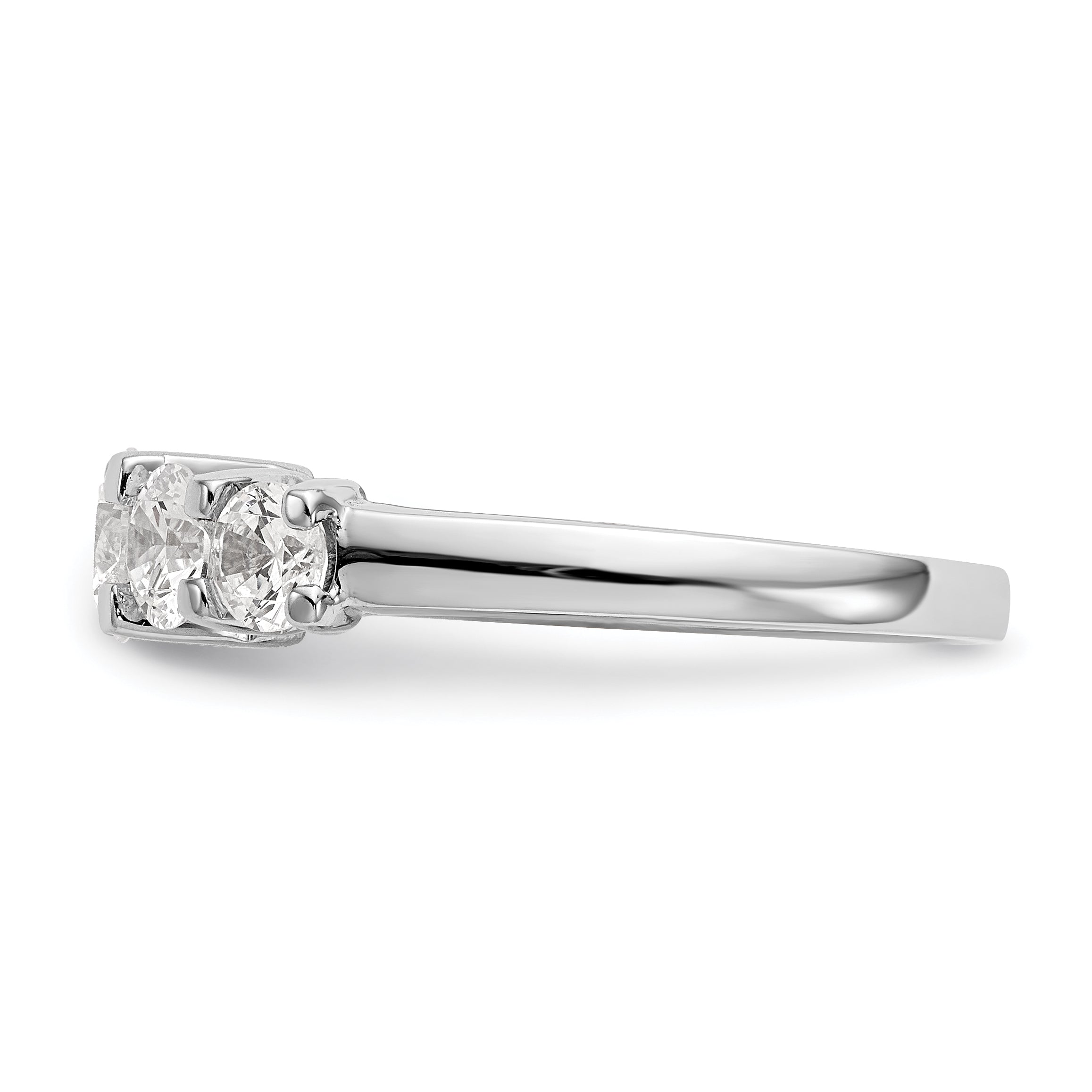 1.50ct. CZ Solid Real 14K White Gold 5-Stone Wedding Band Ring