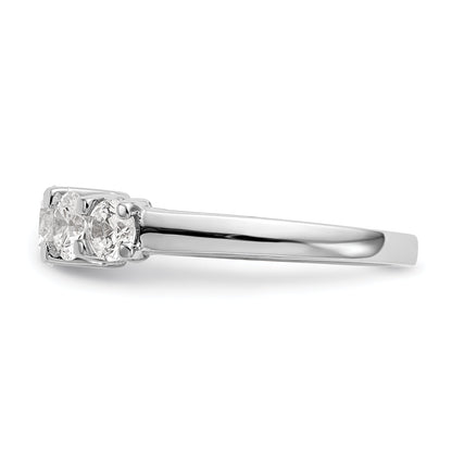 1.50ct. CZ Solid Real 14K White Gold 5-Stone Wedding Band Ring