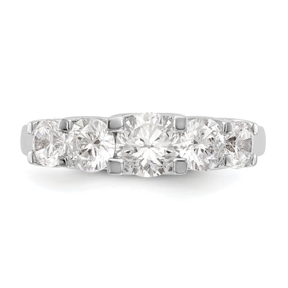 1.50ct. CZ Solid Real 14K White Gold 5-Stone Wedding Band Ring