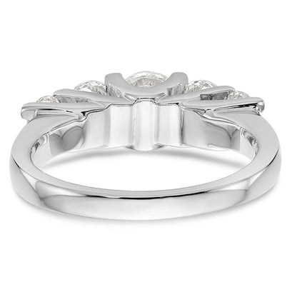 1.50ct. CZ Solid Real 14K White Gold 5-Stone Wedding Band Ring