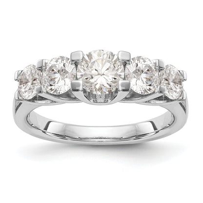 1.50ct. CZ Solid Real 14K White Gold 5-Stone Wedding Band Ring