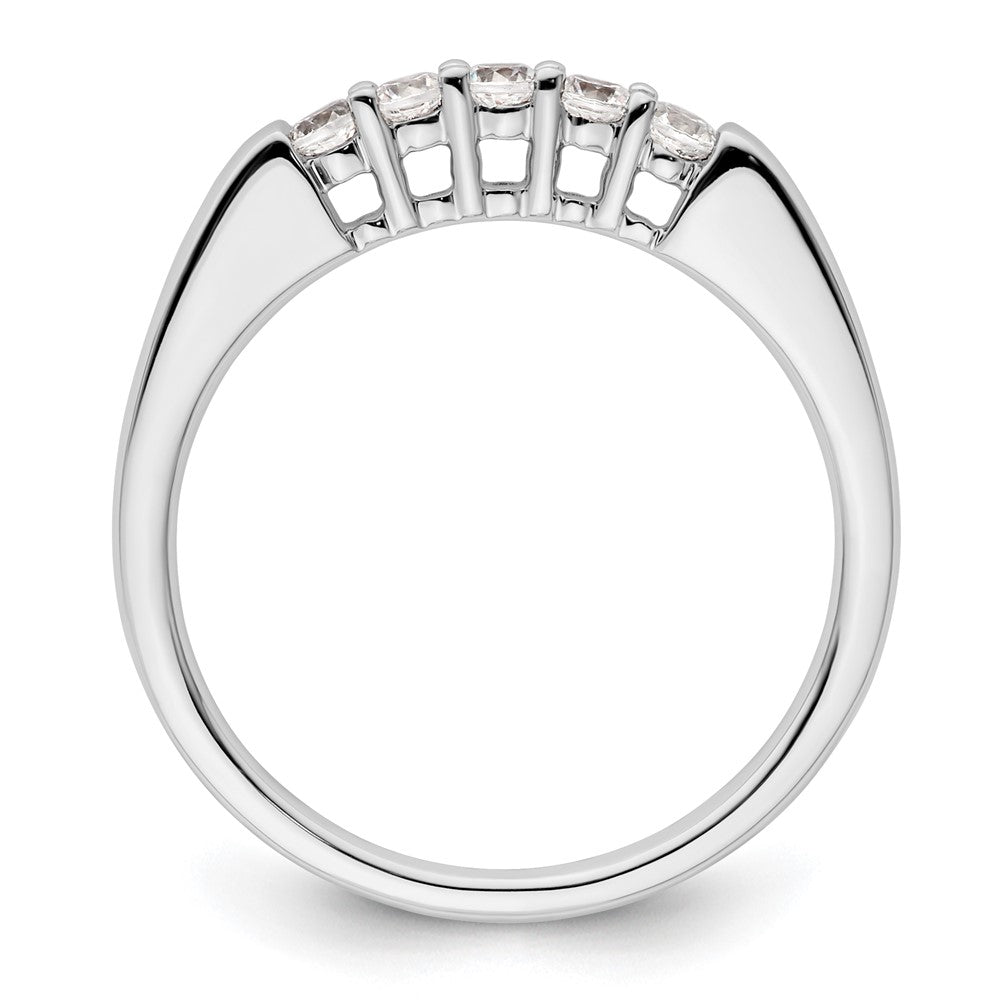14K White Gold 5-Stone Real Diamond Band