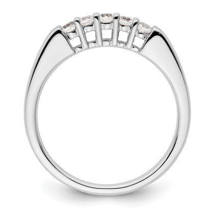 14K White Gold 5-Stone Real Diamond Band