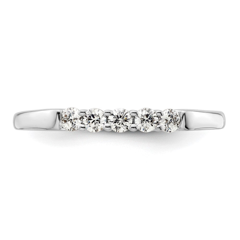 14K White Gold 5-Stone Real Diamond Band
