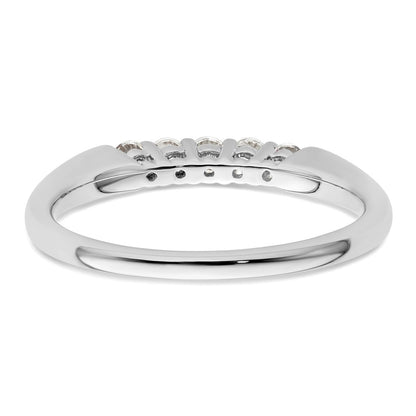 14K White Gold 5-Stone Real Diamond Band
