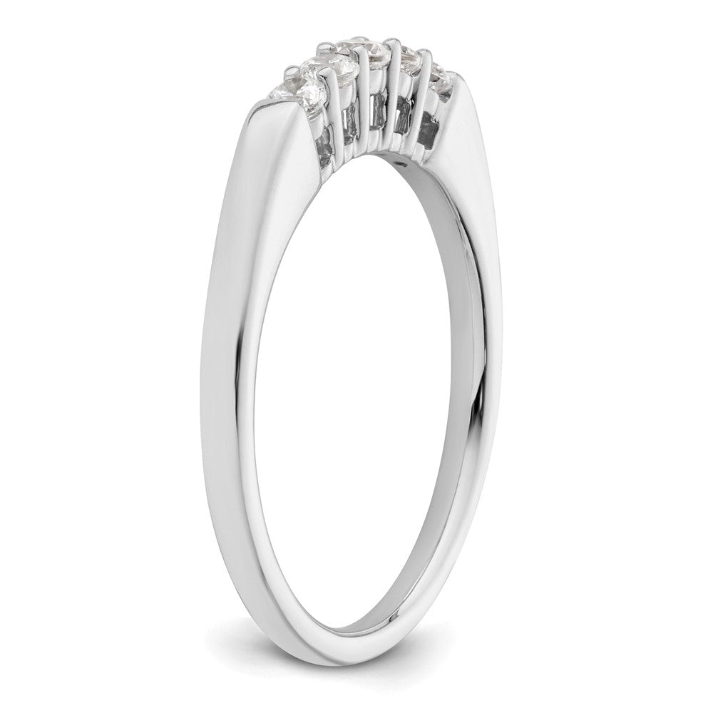 14K White Gold 5-Stone Real Diamond Band