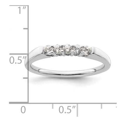 14K White Gold 5-Stone Real Diamond Band