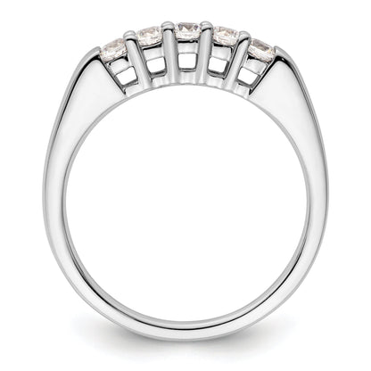 0.33ct. CZ Solid Real 14K White Gold 5-Stone Wedding Band Ring