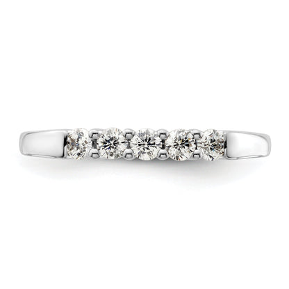 0.33ct. CZ Solid Real 14K White Gold 5-Stone Wedding Band Ring