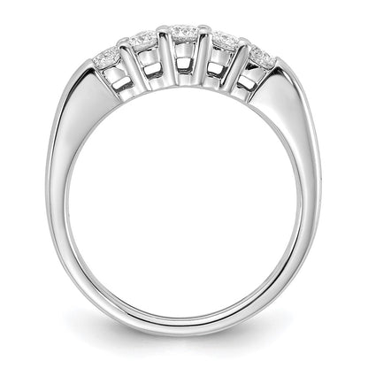 14K White Gold 5-Stone Real Diamond Band