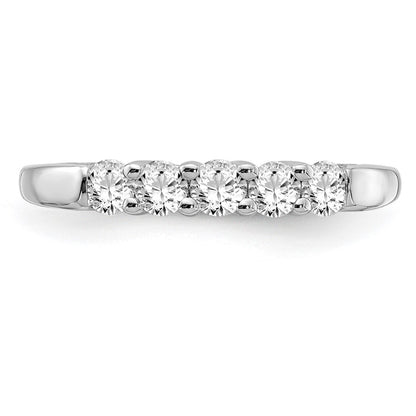 14K White Gold 5-Stone Real Diamond Band