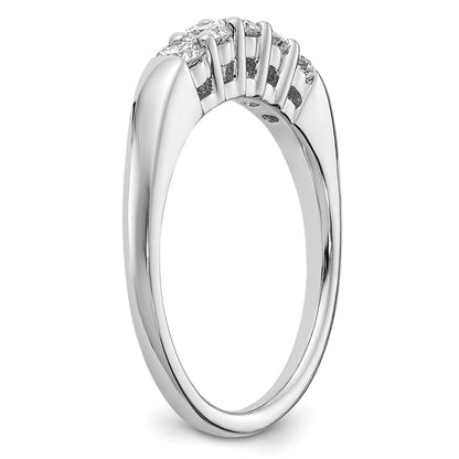 0.50ct. CZ Solid Real 14K White Gold 5-Stone Wedding Band Ring