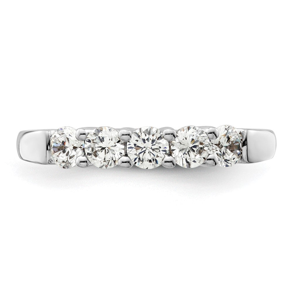 14K White Gold 5-Stone Real Diamond Band