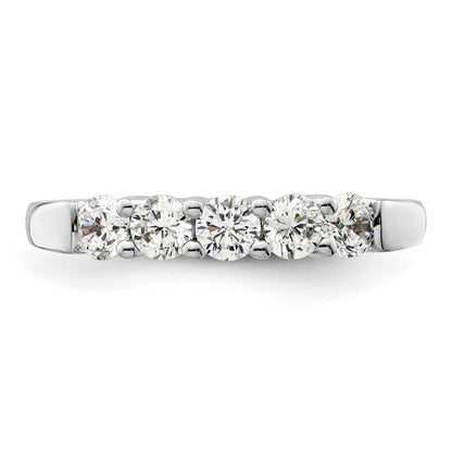 14K White Gold 5-Stone Real Diamond Band
