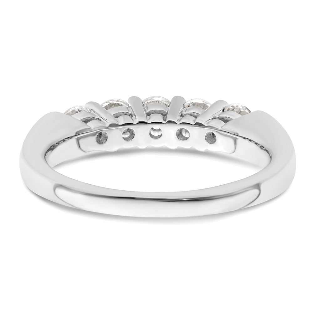 14K White Gold 5-Stone Real Diamond Band
