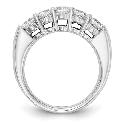 1.10ct. CZ Solid Real 14K White Gold 5-Stone Wedding Band Ring