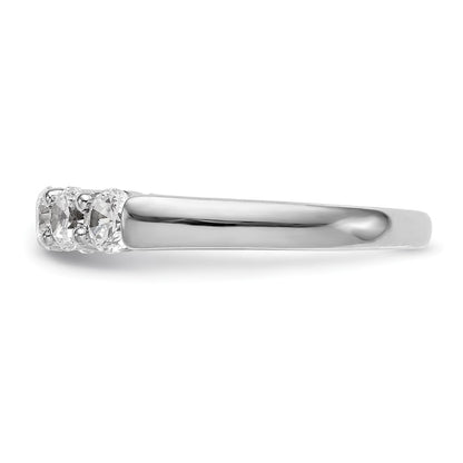 14K White Gold 5-Stone Real Diamond Band