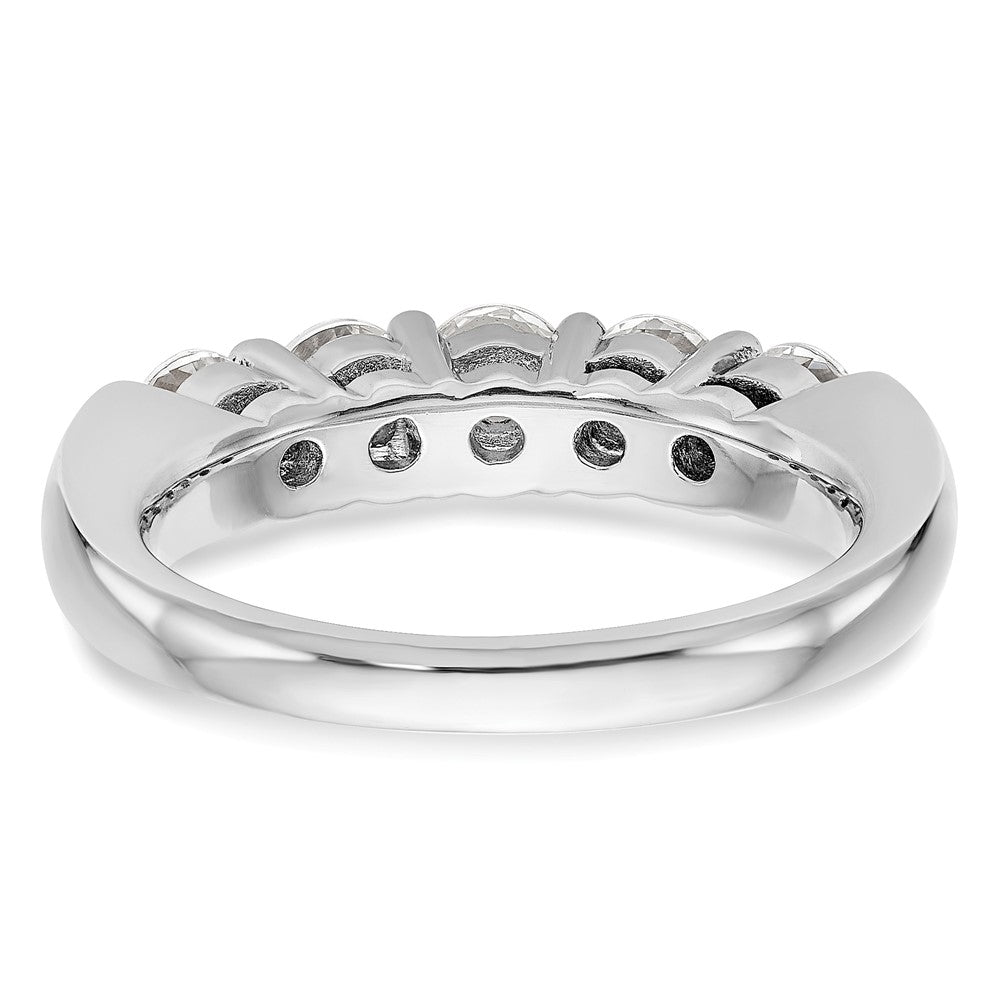 14K White Gold 5-Stone Real Diamond Band