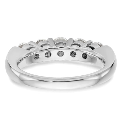 14K White Gold 5-Stone Real Diamond Band